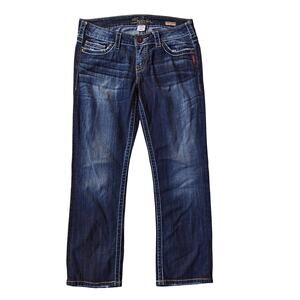 Silver Jeans Co. dark wash straight/bootcut Santorini Capri jeans
